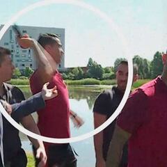Raging Ronaldo launches reporter's microphone into lake
