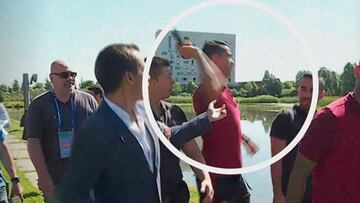 Raging Ronaldo launches reporter's microphone into lake