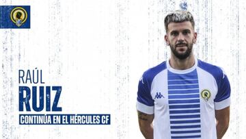 Raúl Ruiz se queda una temporada en el Hércules cobrando menos