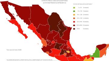 Mapa, muertes y casos de coronavirus en México por estados hoy 1 de noviembre