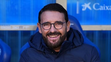José Bordalás, entrenador del Getafe, en el banquillo