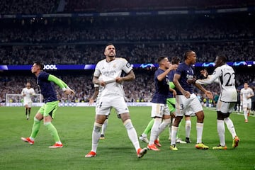 Joselu festeja el 1-1 frente al Bayern.