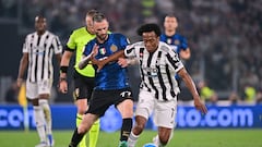 Juan Guillermo Cuadrado la final de la Copa Italia ente Juventus e Inter.