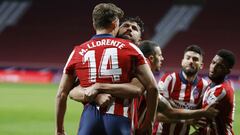 Los jugadores del Atl&eacute;tico celebran un gol en el Wanda Metropolitano.