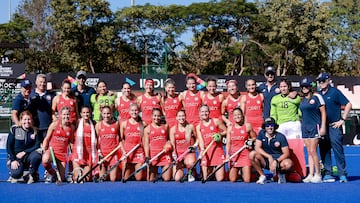 Ranchi - 2024 FIH Paris Olympic Qualifier India (W)
Match No. 05 CHI v CZR (Pool A)
Picture : Team Chile pose for a photo


WORLDSPORTPICS COPYRIGHT
Sankalp Tripathi