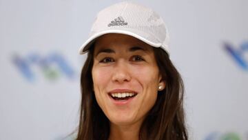 Garbiñe Muguruza atiende a los medios en la rueda de prensa previa al WTA Elite Trophy de Zhuhai.