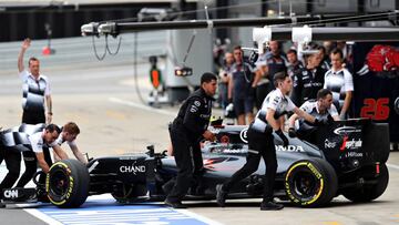 McLaren Honda fue el equipo m¨¢s lento en velocidad punta en Silverstone.