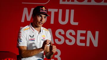 Marc Márquez, en la rueda de prensa de MotoGP en Assen.