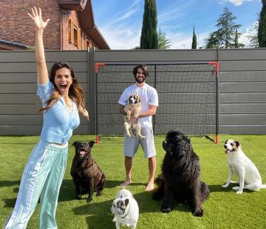 Sara e Isco conviven con cinco perros.