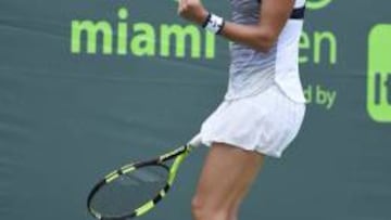 La tenista francesa Caroline Garcia, durante el torneo de Miami.