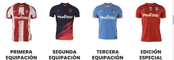 Las nuevas cuatro equipaciones del Atlético.