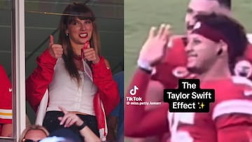 El momento exacto en el que Mahomes, jugadores y staff de Chiefs notaron a Taylor Swift en el palco