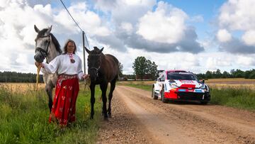 Kalle Rovanpera, con el Toyota en el Rally de Estonia.