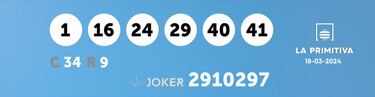 La Primitiva: comprobar los resultados del sorteo de hoy, lunes 18 de marzo