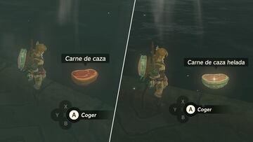 the legend of zelda tears of the kingdom nintendo switch guia escudo helado carne caza helada