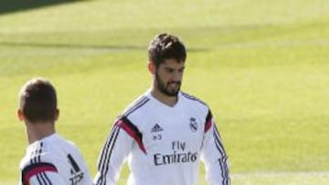 Isco, durante el entrenamiento del Real Madrid.