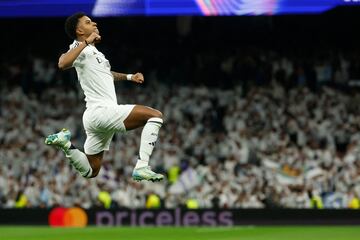 1-0. Rodrygo celebra el primer tanto.