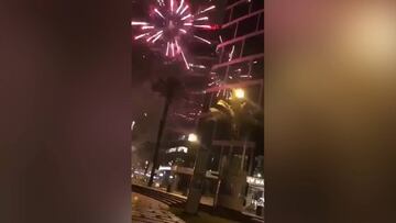 Fuegos artificiales en el hotel de Nueva Zelanda en Lima