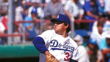 1991: File photo of Fernando Valenzuela of Dodgers in Monterrey Stadium./Foto de archivo de Fernando Valenzuela de Dodgers en el Estadio de Monterrey.MEXSPORT/DAVID LEAH