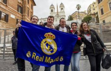 Cientos de aficionados madridistas ya se encuentran en Roma para animar a su equipo en Champions.