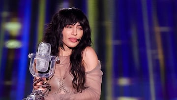 Loreen from Sweden appears on stage after winning the 2023 Eurovision Song Contest in Liverpool, Britain, May 14, 2023. REUTERS/Phil Noble