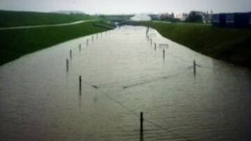 El canal de Cracovia inundado.