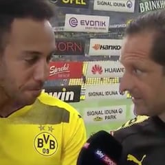 Aubameyang puso en duda su continuidad y el traductor se quedó congelado