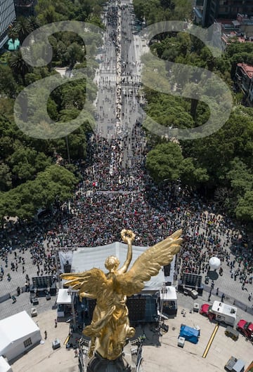 El Ángel se volvió a vestir de verde tras pase a Octavos