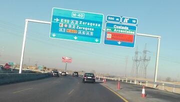 El nuevo carril de la M-40, en las horas previas a su apertura. Ya está en funcionamiento.