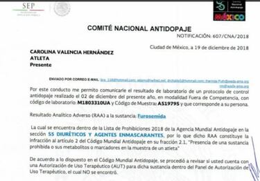 Carolina Valencia podría ser sancionada de por vida por dopaje