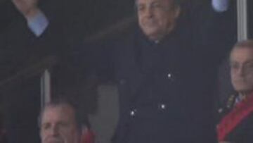 Florentino Pérez celebró en el palco el gol de Benzema