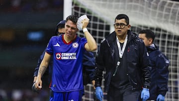 Rodrigo Huescas of Cruz Azul during the game Cruz Azul vs Puebla, corresponding to Round 17 of the Torneo Apertura 2023 of the Liga BBVA MX, at Azteca Stadium, on November 12, 2023.
<br><br>
Rodrigo Huescas de Cruz Azul durante el partido Cruz Azul vs Puebla, correspondiente a la Jornada 17 del Torneo Apertura 2023 de la Liga BBVA MX, en el Estadio Azteca, el 12 de Noviembre de 2023