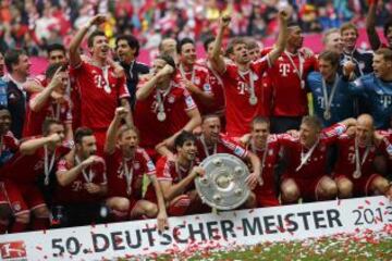 El Bayern celebra el título de campeón de la Bundesliga