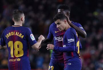 5-1. Coutinho celebr¨® el quinto gol.