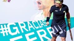 Cartel promocional del Mutua Madrid Open para rendir homenaje a David Ferrer con el hashtag #GraciasFerru.