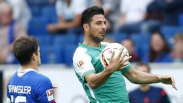 Pizarro, con el Werder Bremen ante el Hoffenheim.