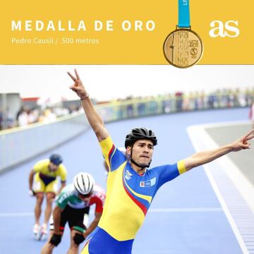 Causil ganó oro en los 500 metros en los que pudo entrar a la final como el mejor. Allí, enfrentó al mexicano Jorge Martínez, al venezolano Jhoan Guzmán y al chileno Emanuelle Silva a quienes venció con un tiempo de 42.911 segundos.