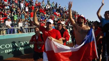 Tenis, Chile v Colombia, Copa Davis 2016.
          , durante el partido de dobles entre Chile ante Colombia por la segunda ronda del Grupo I Americano de Copa Davis.
 Iquique, Chile
 17/07/2016.
 Alex D&Atilde;&shy;az D&Atilde;&shy;az/Photosport