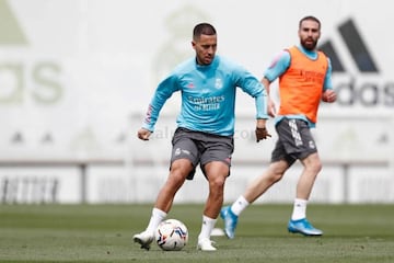 Hazard, en un entrenamiento del Real Madrid.