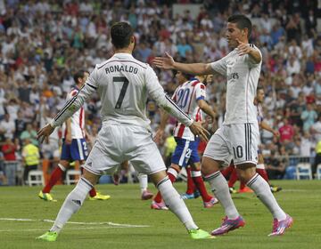 13 de septiembre de 2014. Partido de LaLiga entre el Real Madrid y el Atlético de Madrid en el Bernabéu (1-2). Cristiano Ronaldo marcó el 1-1 de penalti. 
