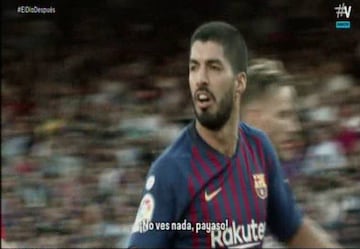 Luis Suárez carga contra los árbitros en el partido ante el Athletic.