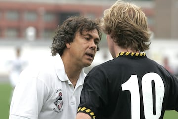Mino, en su etapa como entrenador, en el Caudal Deportivo de Mieres.