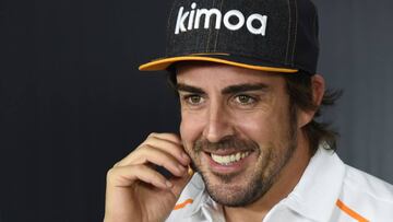 Fernando Alonso en la rueda de prensa oficial de la FIA.