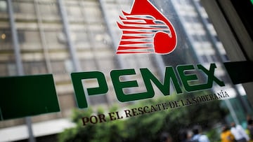 FILE PHOTO: The logo of Petroleos Mexicanos (Pemex) is pictured at the company's headquarters in Mexico City, Mexico July 26, 2023. REUTERS/Raquel Cunha/File Photo