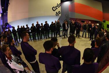 El plantel de River visitó el museo antes de la Recopa