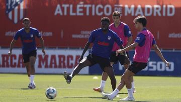 João Félix en el entrenamiento del Atlético