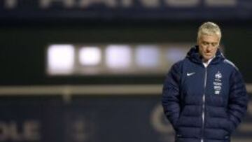 Deschamps, en el entrenamiento de hoy en Clairefontaine-en-Yvelines.