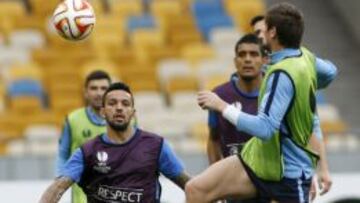 El Nápoles se entrenó en Kiev.