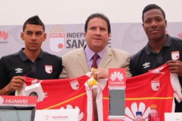 Daniel Angulo y Yeison Gordillo fueron presentados como refuerzos de Santa Fe