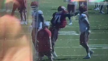 Chiefs rookie Josh Simmons and Ashton Gillottee clash in training camp fight